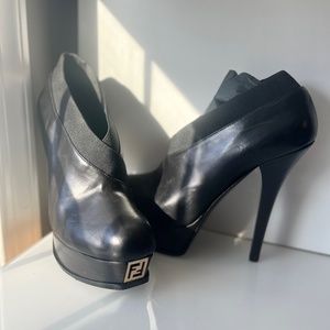 Black Fendista  ankle bootie